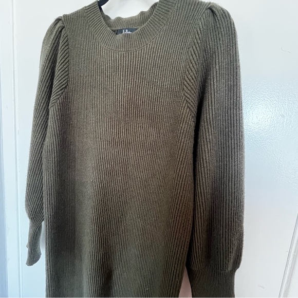 Lulus Loving You Fondly Olive Green Ribbed Knit Sweater Dress Size XL Cozy Fall - Picture 11 of 12